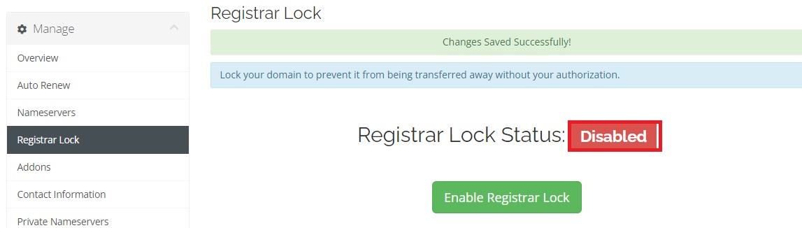 Checking registrar lock status