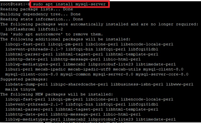 Command to install mysql-server