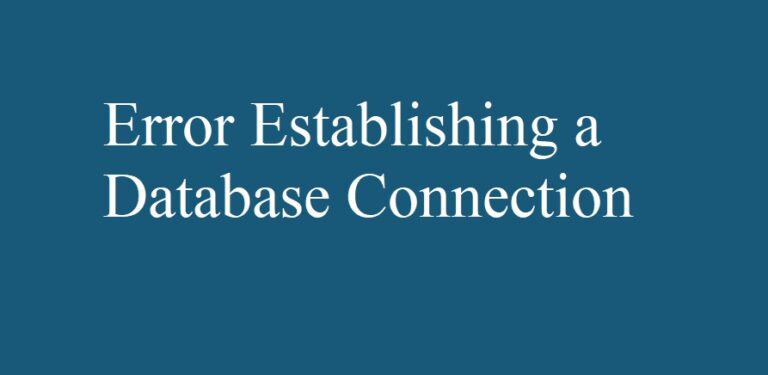Error establishing a database connection