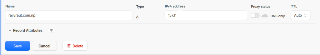 Effortlessly deploy a Production-Ready WordPress on Ubuntu 26.04 using LAMP Stack 33 DNS A record