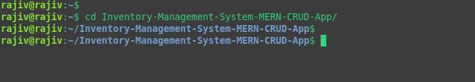 Seamlessly Deploy a MERN Application on Ubuntu with Nginx, PM2, MongoDB, and SSL 22 Moving into the project directory