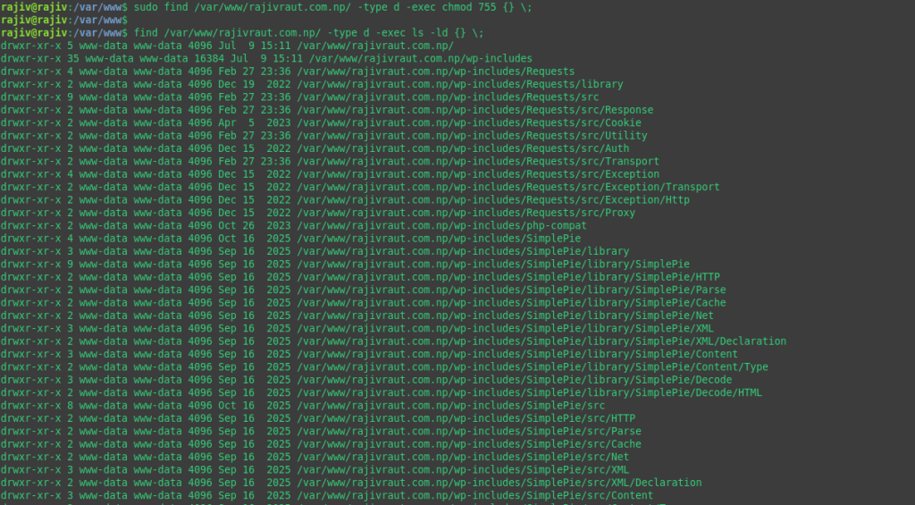 Successfully Install WordPress on Ubuntu 26.04 with Nginx 19 Changing the directory permissions