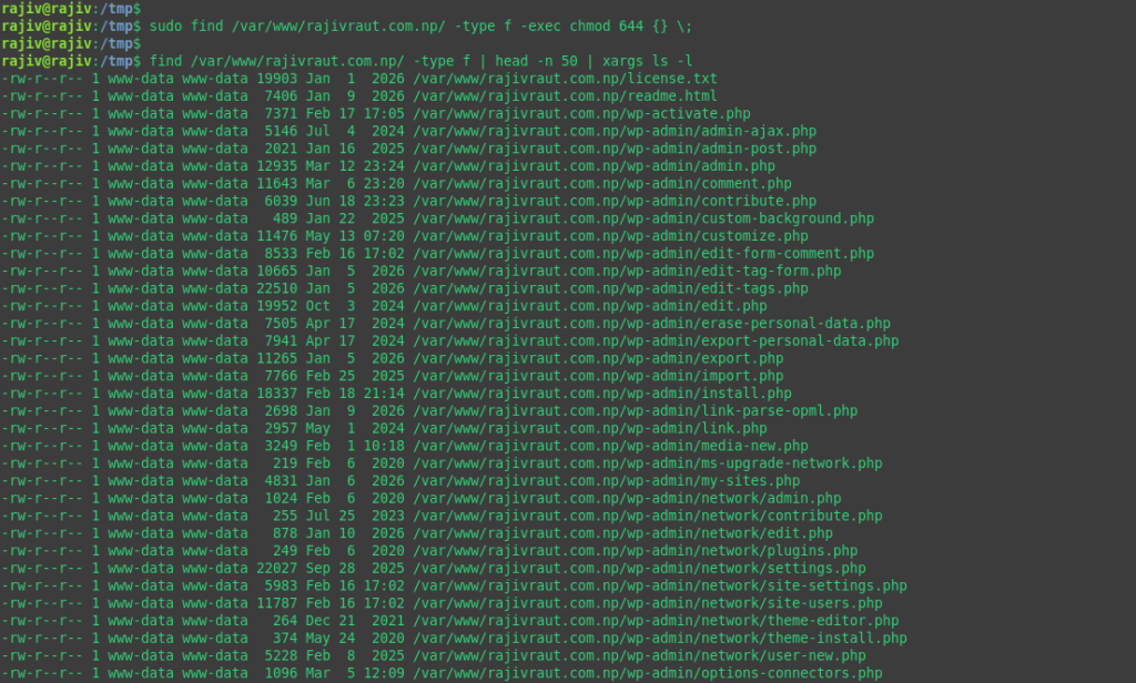 Effortlessly deploy a Production-Ready WordPress on Ubuntu 26.04 using LAMP Stack 24 Changing the file permissions