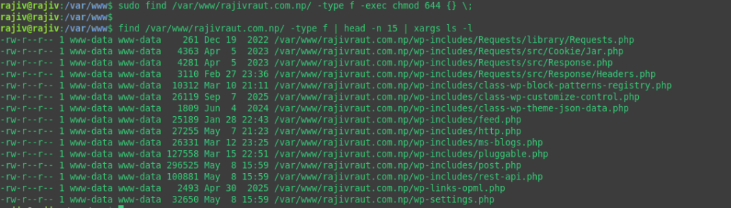 Successfully Install WordPress on Ubuntu 26.04 with Nginx 20 Changing the files permissions