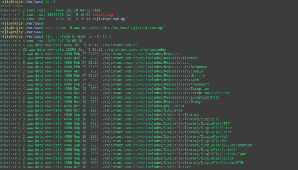 Successfully Install WordPress on Ubuntu 26.04 with Nginx 18 Changing the directory owner and group