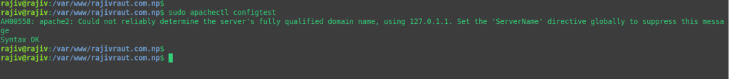 Effortlessly deploy a Production-Ready WordPress on Ubuntu 26.04 using LAMP Stack 31 Checking the apache virtual host configuration
