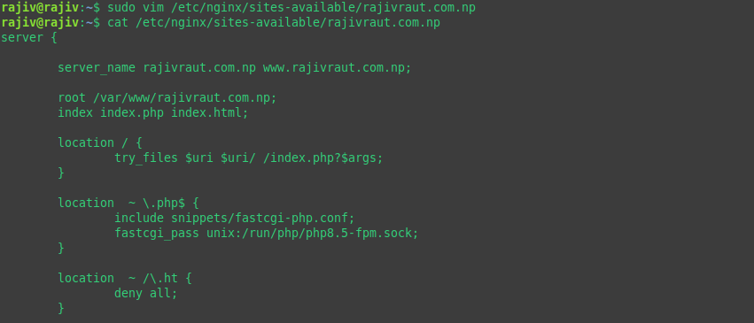 Successfully Install WordPress on Ubuntu 26.04 with Nginx 21 Configuring Nginx server block