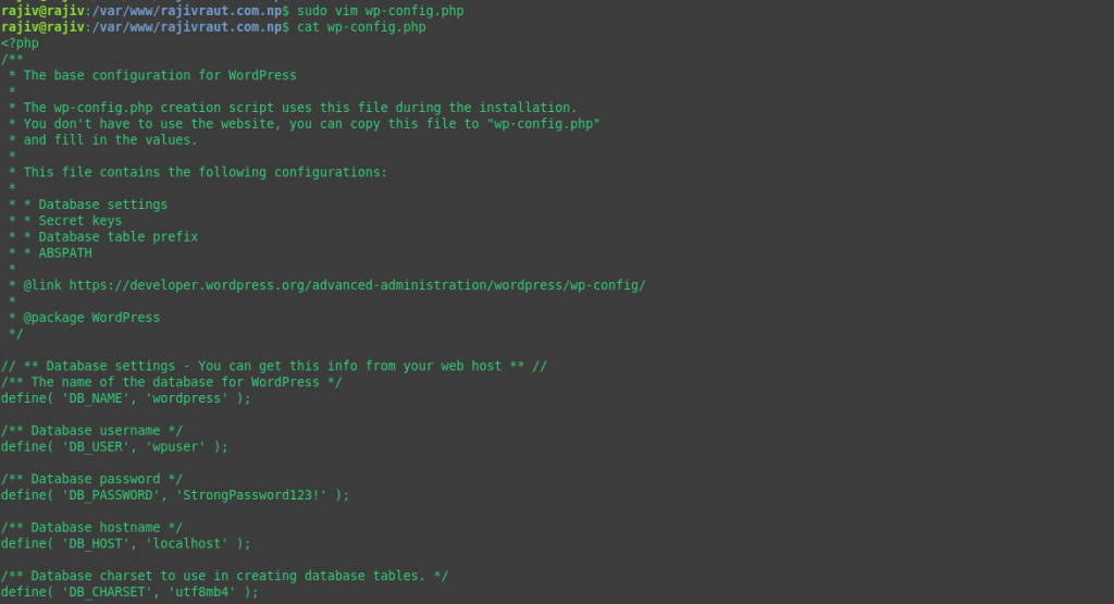 Effortlessly deploy a Production-Ready WordPress on Ubuntu 26.04 using LAMP Stack 26 Configuring the wordpress configuration