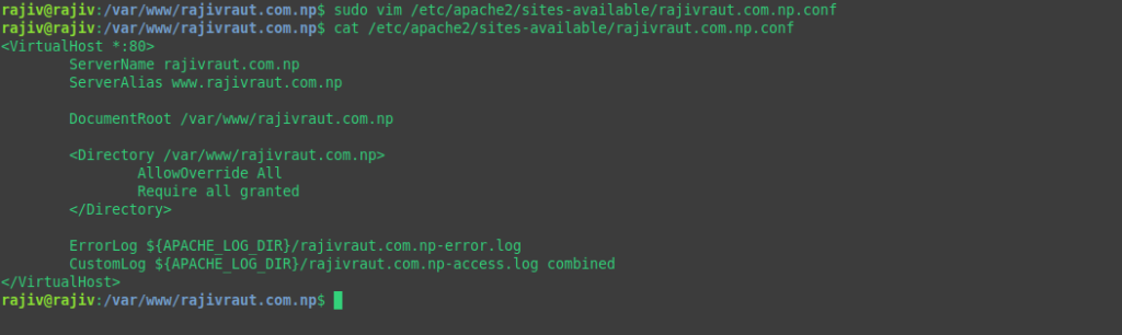 Effortlessly deploy a Production-Ready WordPress on Ubuntu 26.04 using LAMP Stack 28 Creating the apache VIrtual Host