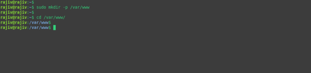 Creating deployment directory and navigating to it