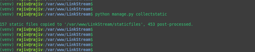 Django collectstatic command execution