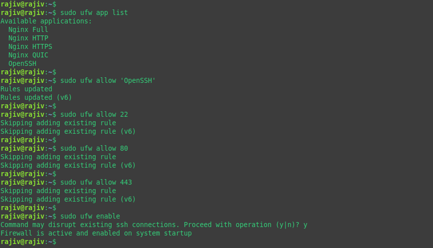 Seamlessly Deploy a MERN Application on Ubuntu with Nginx, PM2, MongoDB, and SSL 43 Configuring the ufw (firewall)