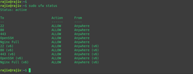 Seamlessly Deploy a MERN Application on Ubuntu with Nginx, PM2, MongoDB, and SSL 44 Verifying the firewall rules by checking its status
