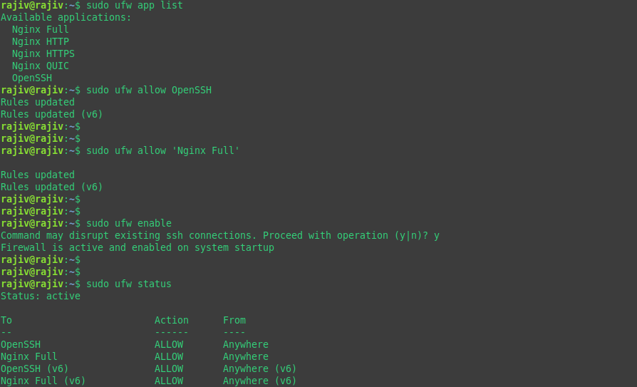 Successfully Install WordPress on Ubuntu 26.04 with Nginx 37 Setting up the firewall