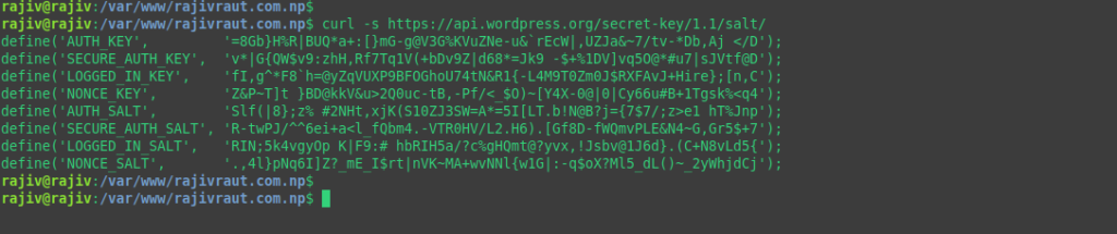 Effortlessly deploy a Production-Ready WordPress on Ubuntu 26.04 using LAMP Stack 27 Generating wordpress authentication salts