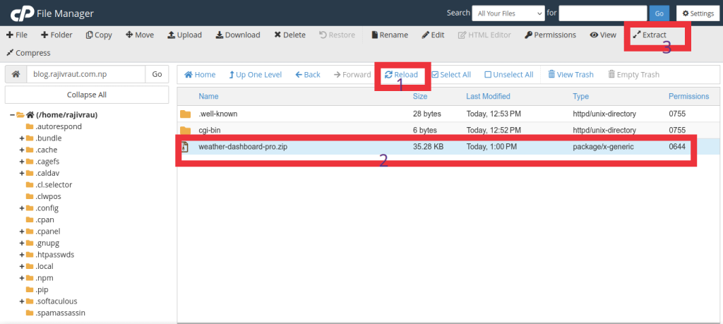 Complete Guide: Effortlessly Deploy a Node.js Application in cPanel 10 steps to extract the Node.js project zip file