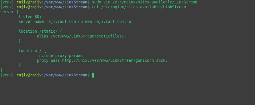 Configuring the nginx reverse proxy