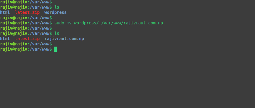 Successfully Install WordPress on Ubuntu 26.04 with Nginx 17 Renaming the wordpress directory to domain name