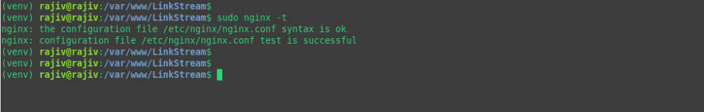 testing nginx configuration whether the syntax is ok
