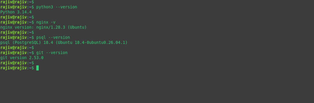 verifying the installed packages versions