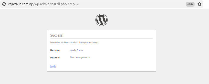 Effortlessly deploy a Production-Ready WordPress on Ubuntu 26.04 using LAMP Stack 39 wordpress installation success