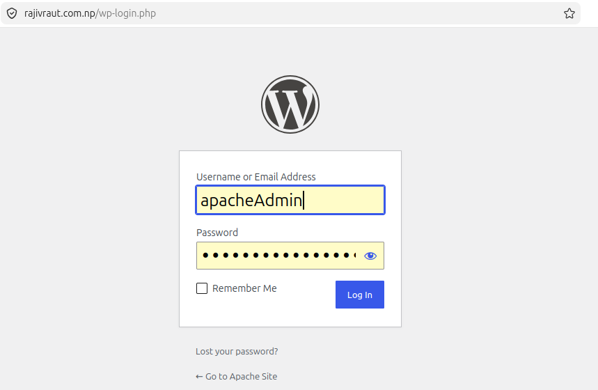 Effortlessly deploy a Production-Ready WordPress on Ubuntu 26.04 using LAMP Stack 40 wordpress login page